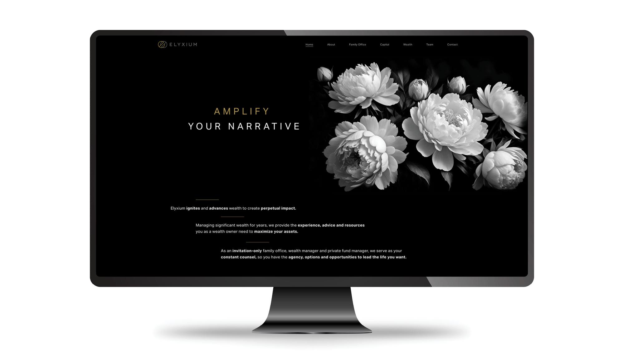 website with dark colored design