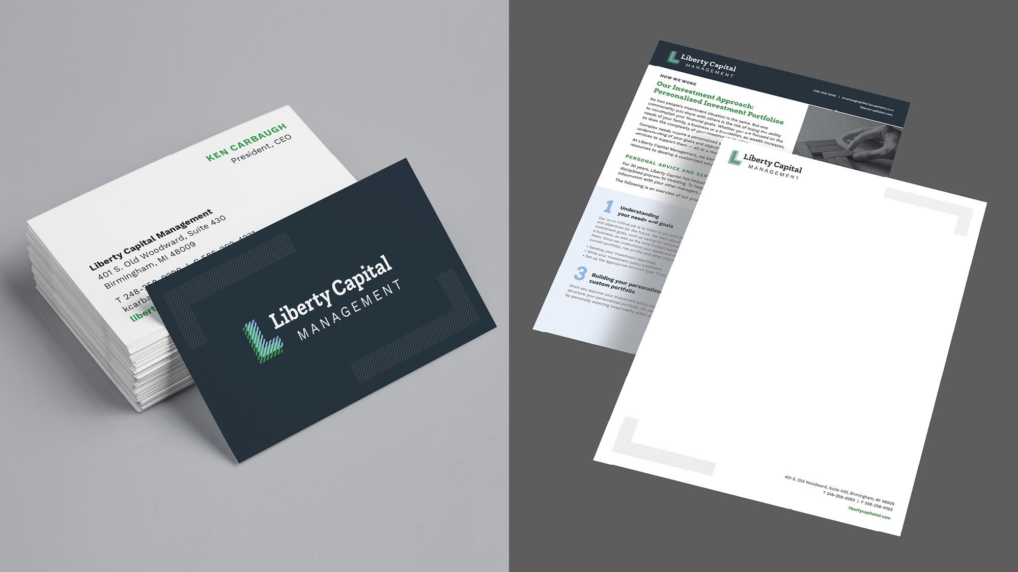 Liberty Capital Management Stationery Business Cards