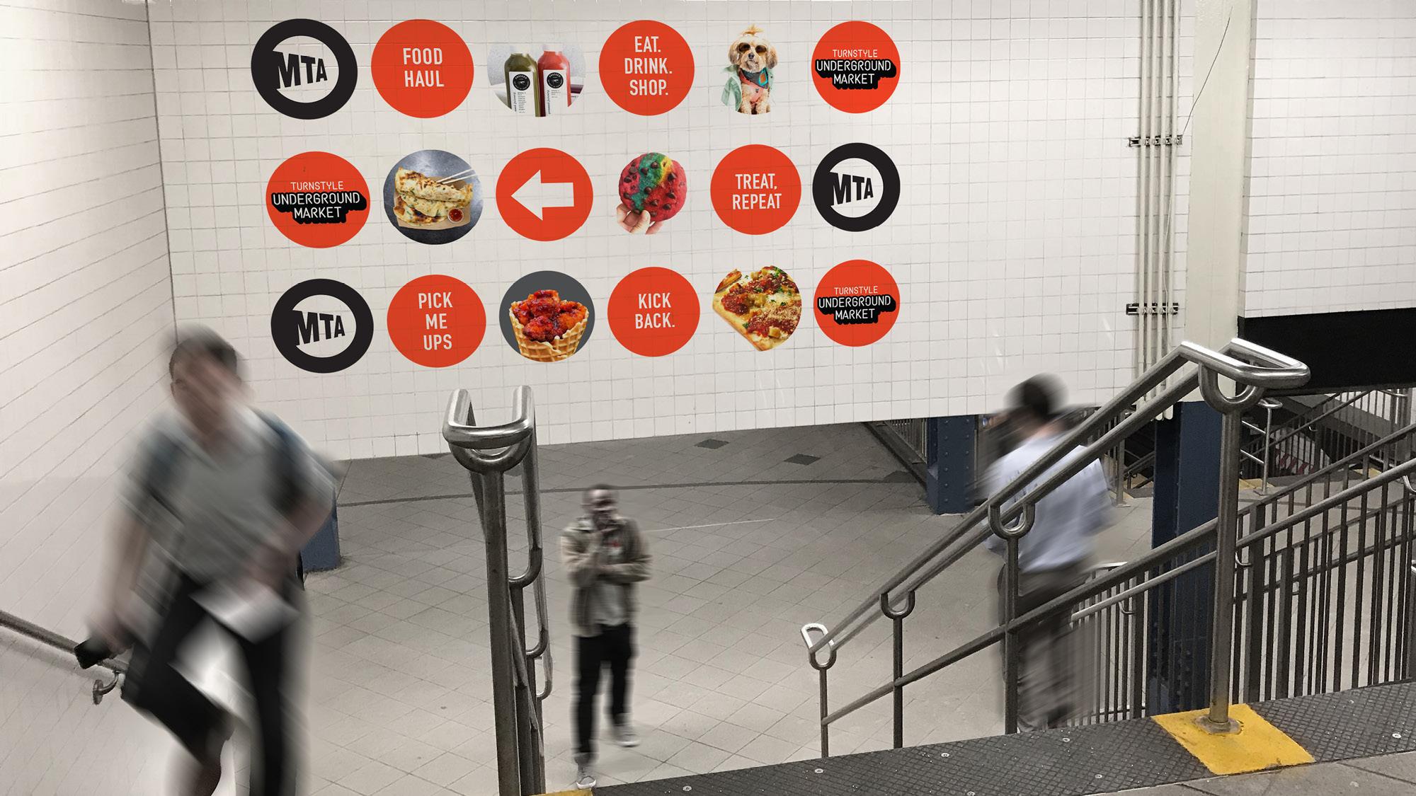 Turnstyle Underground Market subway signage circles