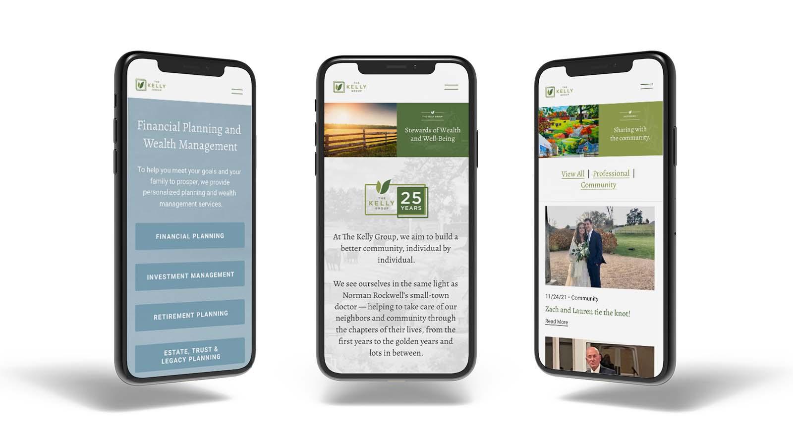 Kelly Website Mobile View mobile phones