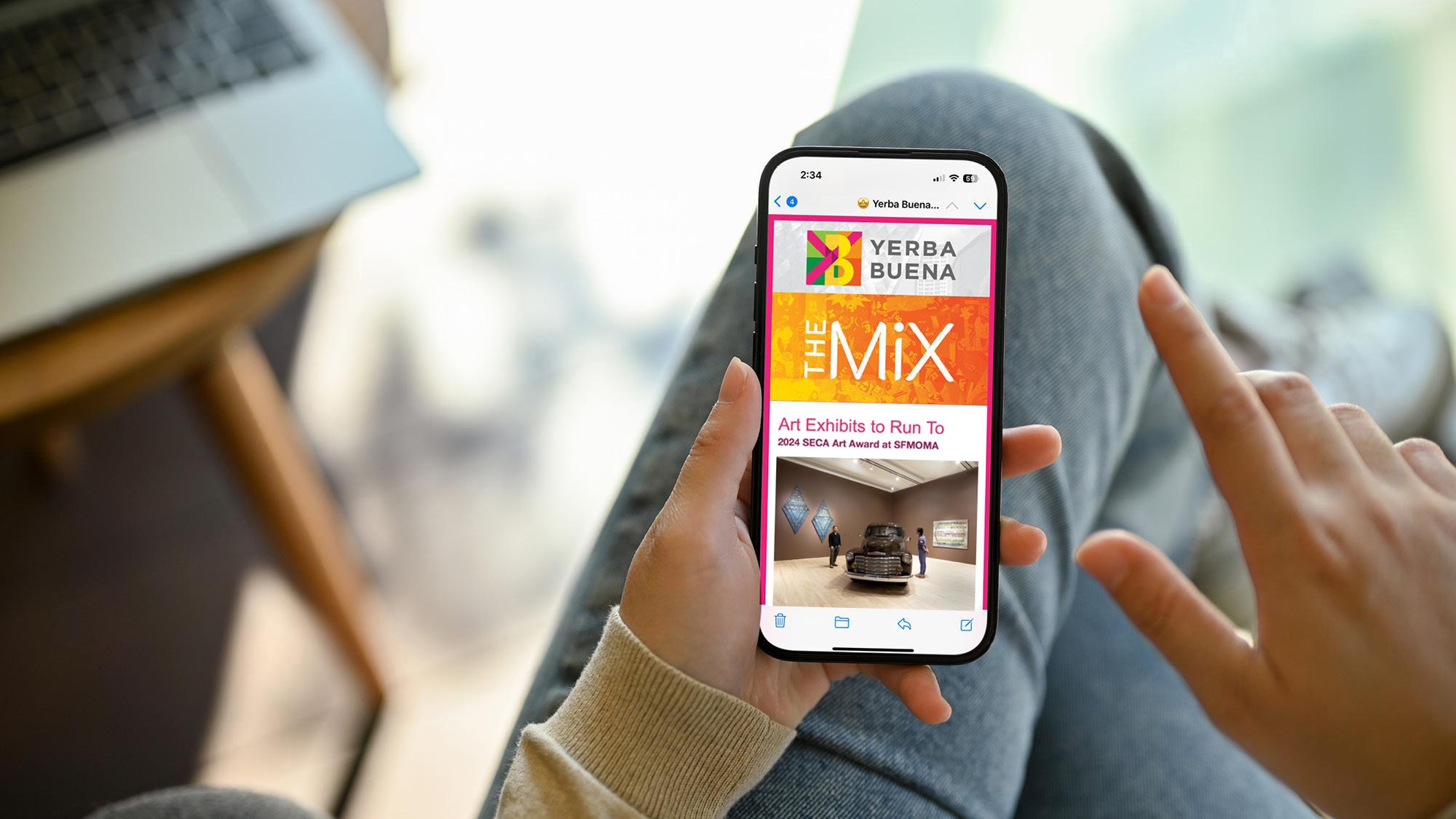 Yerba Buena The Mix Email mobile phone with graphics
